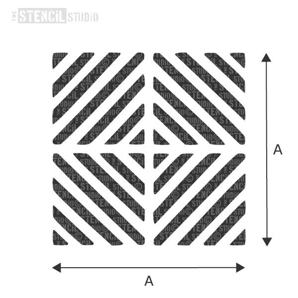 Chevron Squares Motif stencil from The Stencil Studio - choose size from the dropdown box