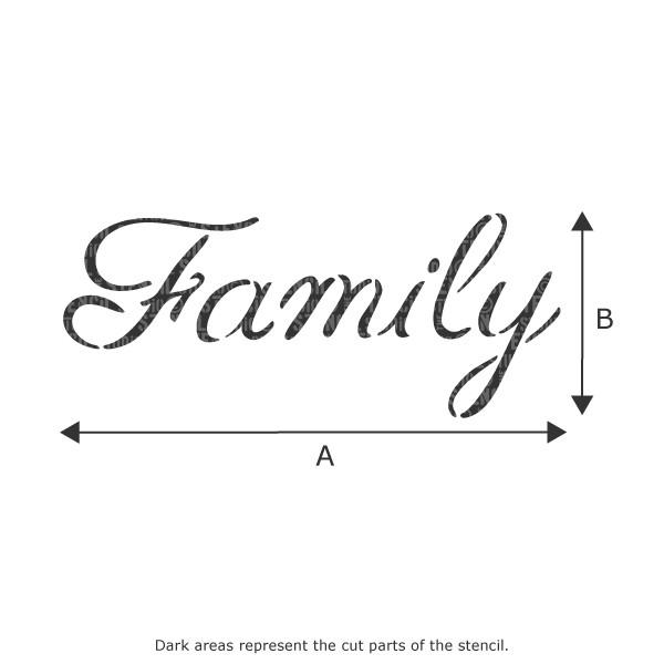 Family text stencil from The Stencil Studio Ltd