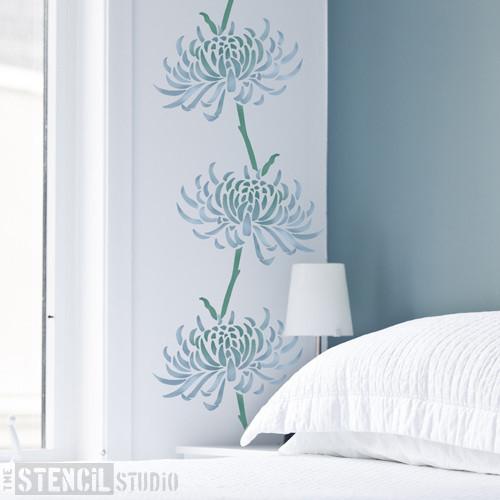 Quill Chrysanthemum Flower stencil from The Stencil Studio Ltd - Size M