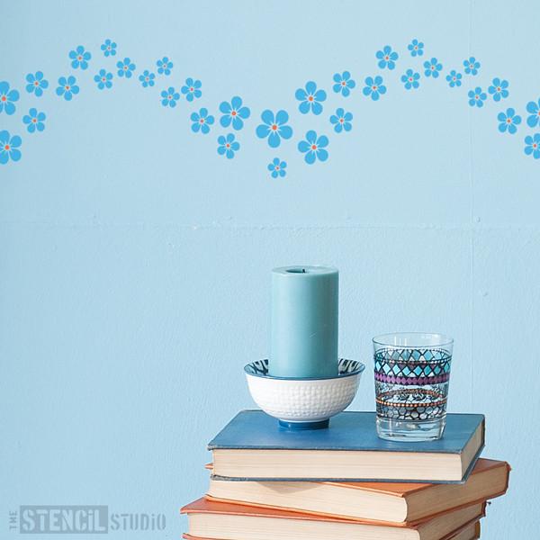 Forget me not border stencil from The Stencil Studio Ltd - Size S
