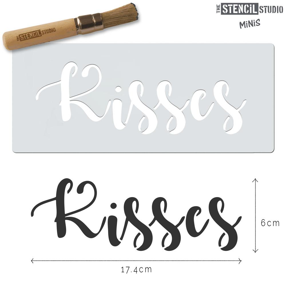 Kisses Text stencil MiNi from The Stencil Studio