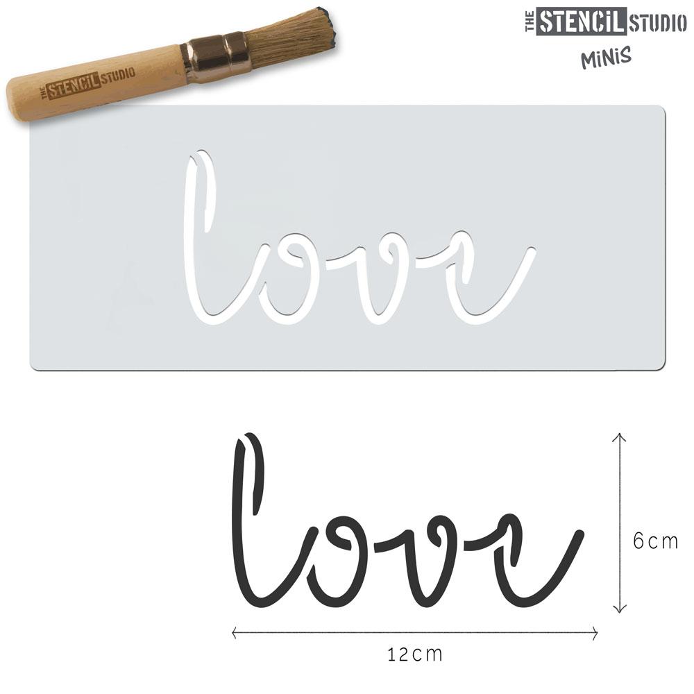Love text stencil MiNi from The Stencil Studio