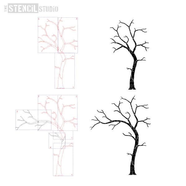 Two trees are possible with this stencil pack, just follow our pictorial instructions 