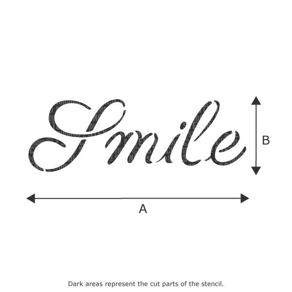 Smile text stencil from The Stencil Studio Ltd