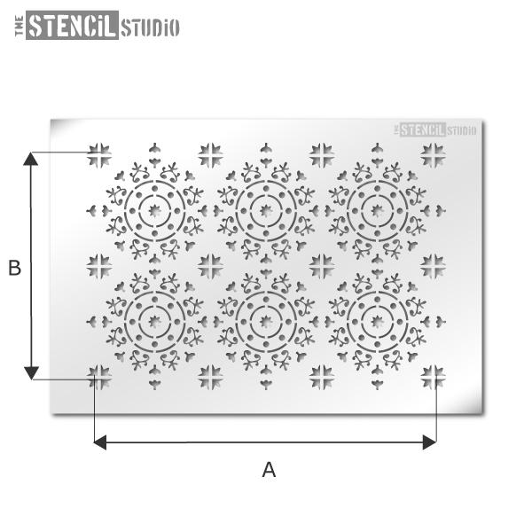Syde Tile Repeat stencil pattern from The Stencil Studio Ltd