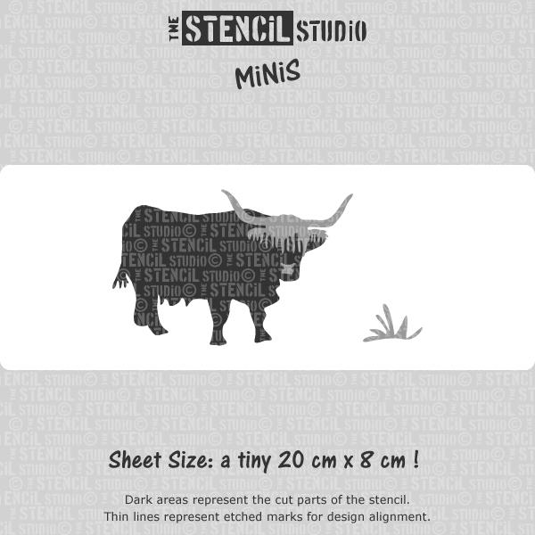 Highland Cow stencil MiNi from The Stencil Studio