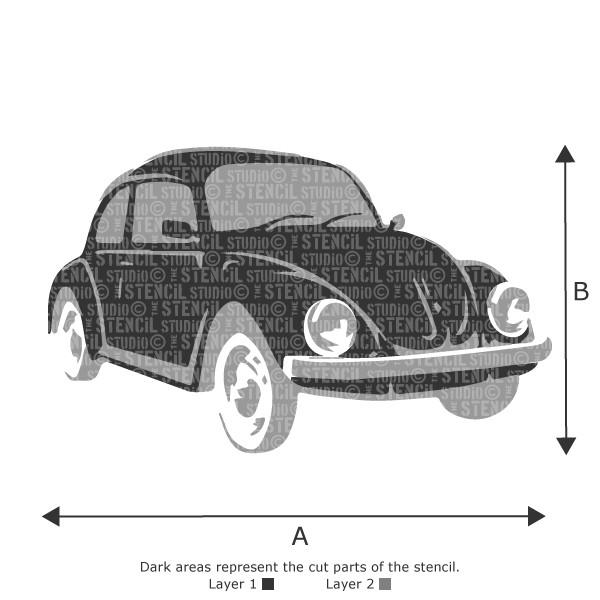BEETLE CAR STENCIL FROM THE STENCIL STUDIO LTD