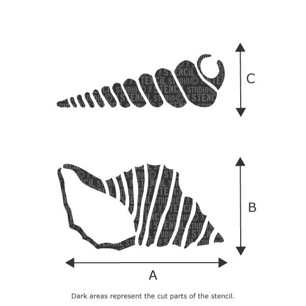 Shellback Stencile White Bay Sea Shells Stencil - Buy reusable wall stencils online at The ...