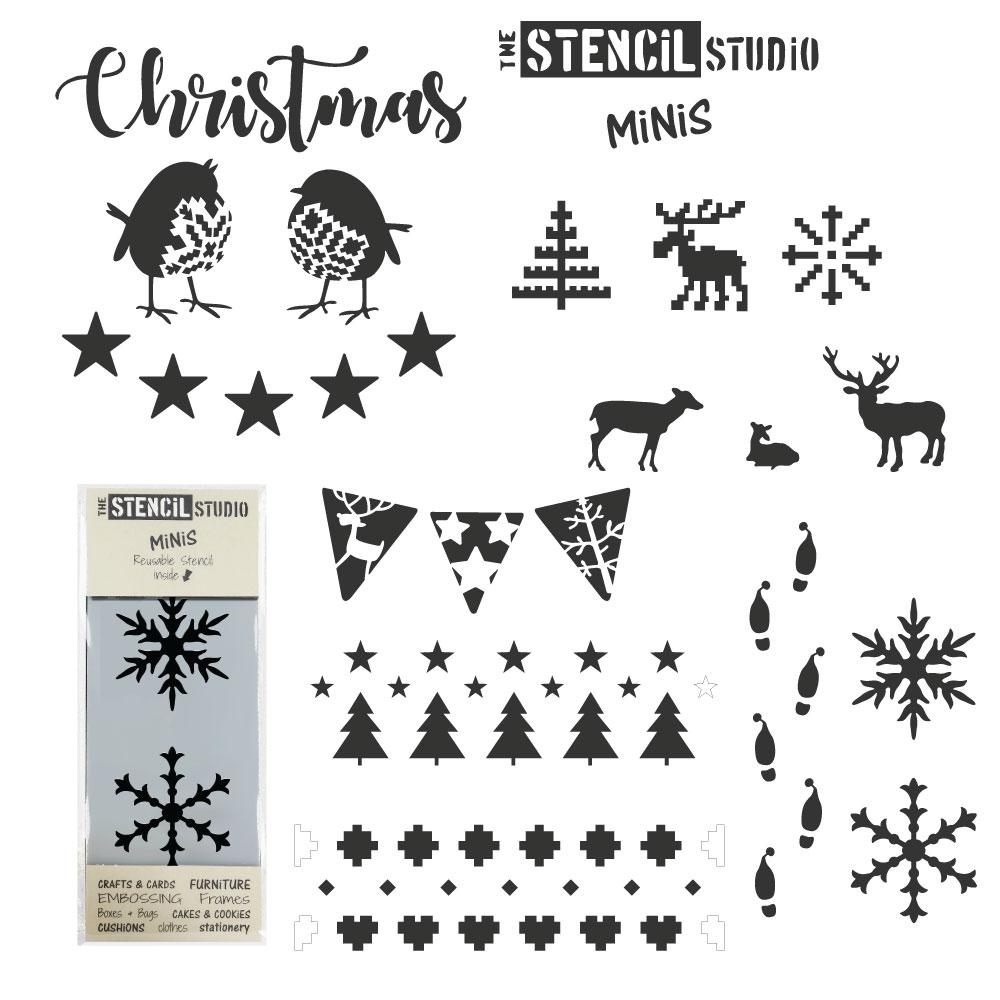Set of Stencil MiNiS featuring all of our best selling Christmas motifs and borders