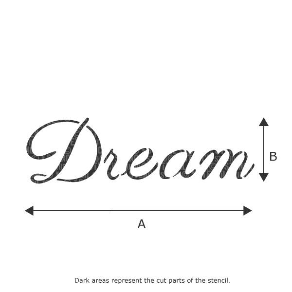 Dream text stencil from The Stencil Studio Ltd 